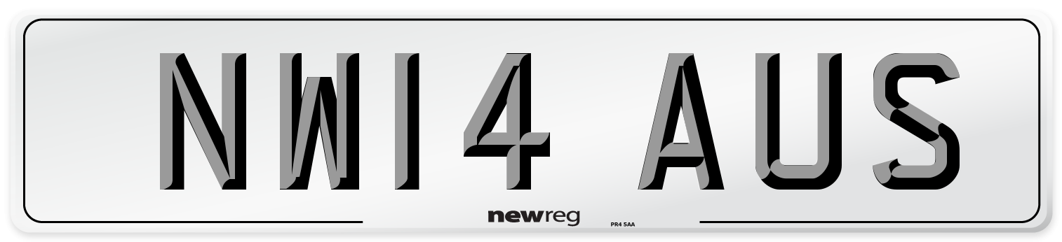 NW14 AUS Number Plate from New Reg